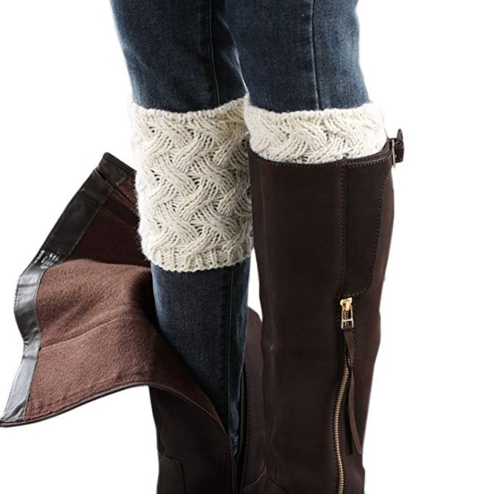 Women Short Crochet Boot Cuffs Winter Leg Warmers
